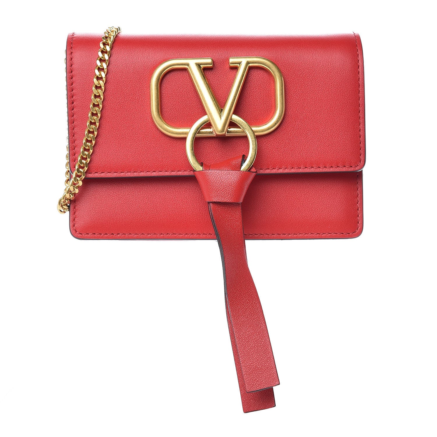 Valentino Garavani Smooth Calfskin Mini Vring Crossbody Bag Rouge Pur 1 of 8