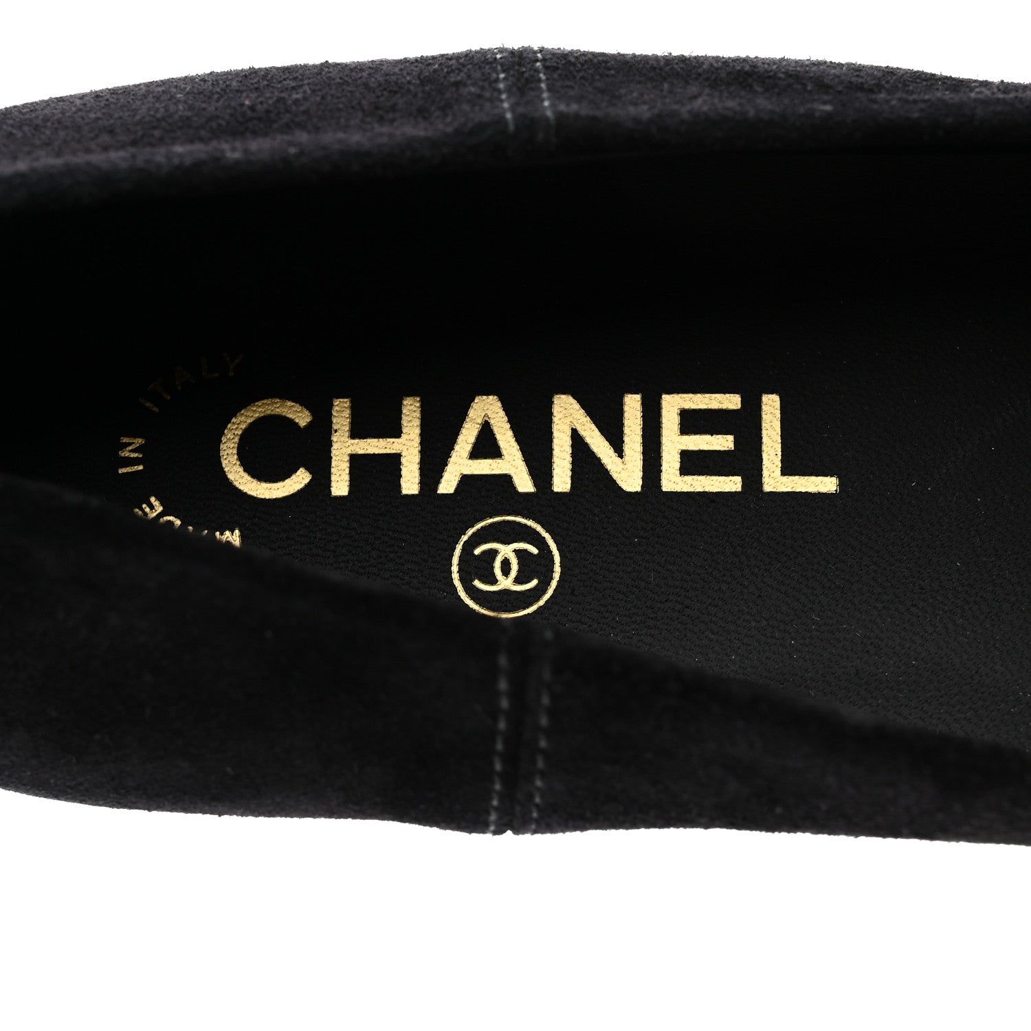 Chanel Suede Camellia CC Ballerina Flat 36.5 Black 6 of 8