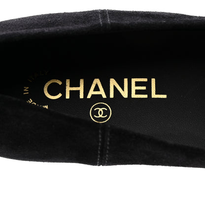 Chanel Suede Camellia CC Ballerina Flat 36.5 Black 6 of 8