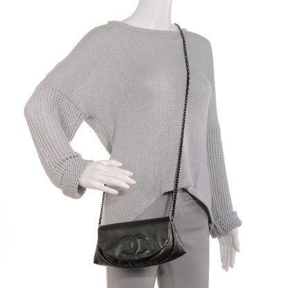 Chanel Caviar Half Moon Wallet On Chain WOC Dark Silver 2 of 7