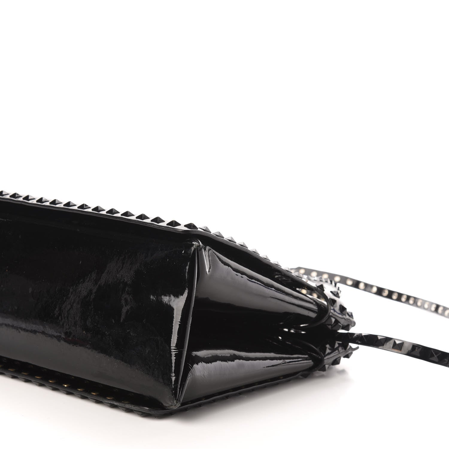 Valentino Garavani Patent Rockstud Flip Lock Tote Black 10 of 13