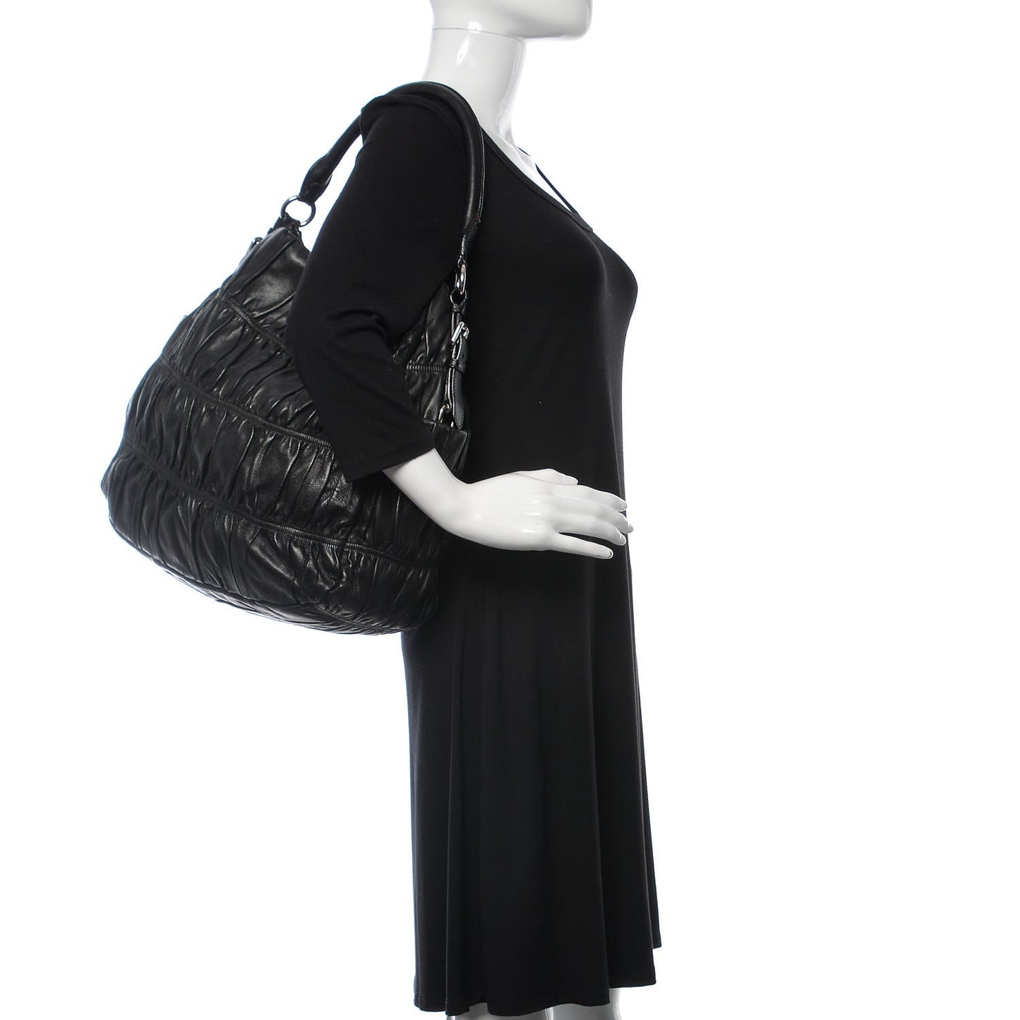 Nappa Gaufre Hobo Black