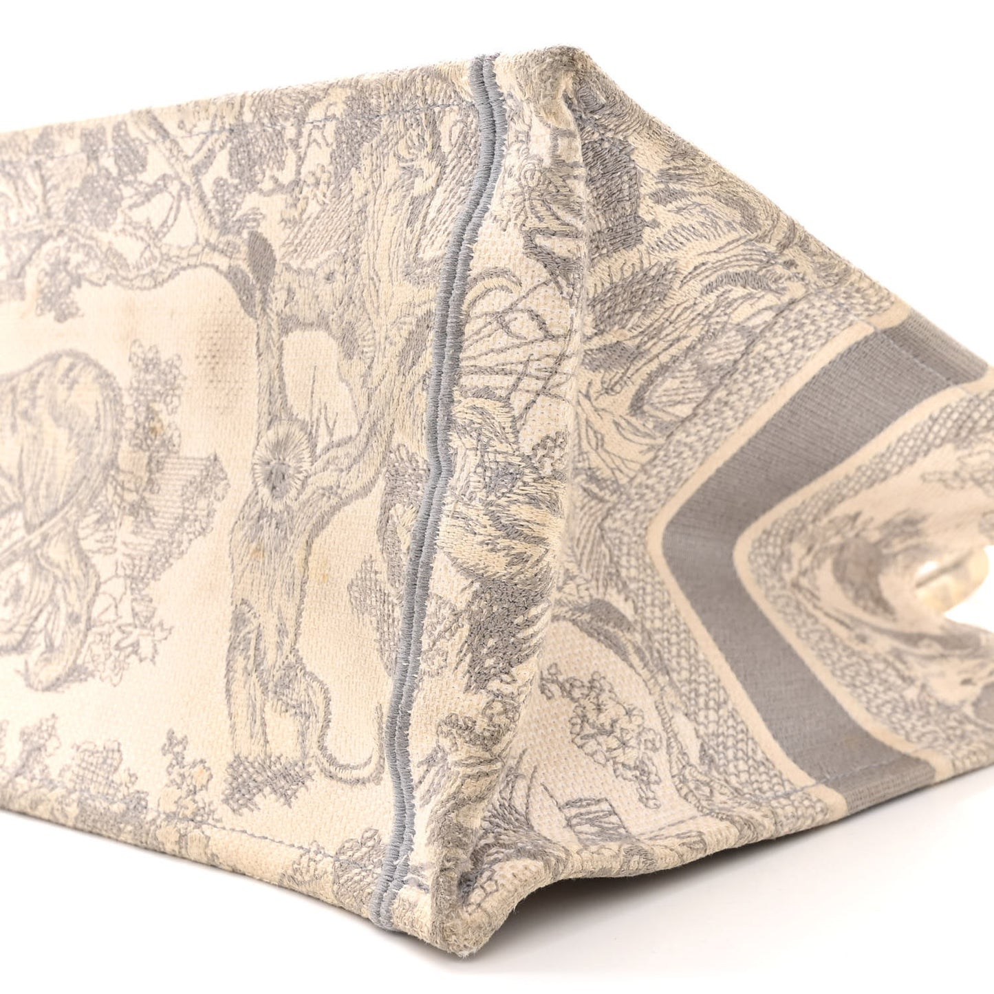 Canvas Embroidered Medium Dioriviera Toile De Jouy Book Tote Gray