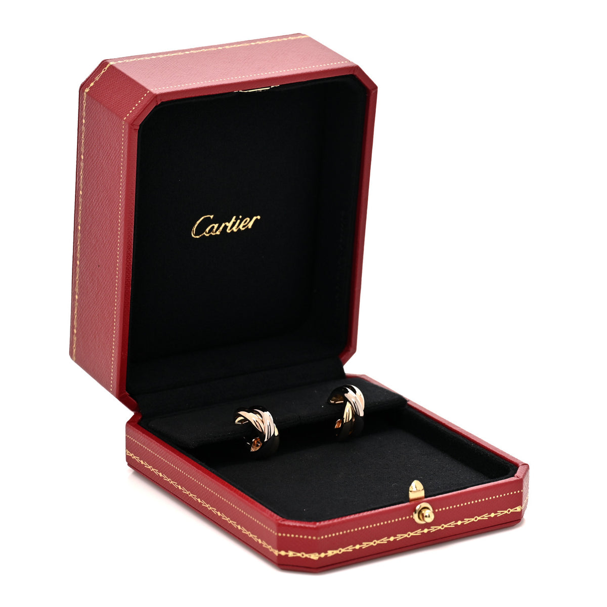 Cartier 18K Pink Yellow White Gold Small Trinity Earrings 6 of 6