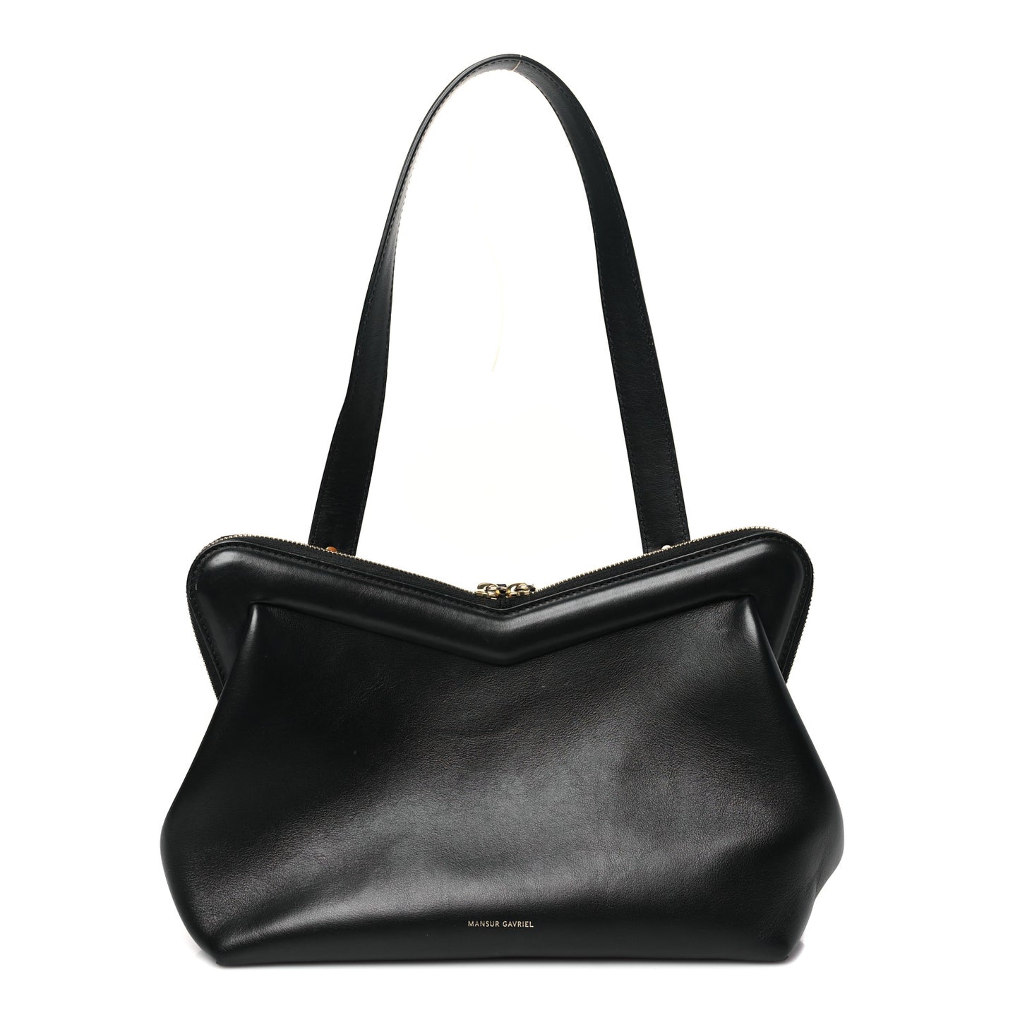 Smooth Calfskin M Frame Bag Black Flamma