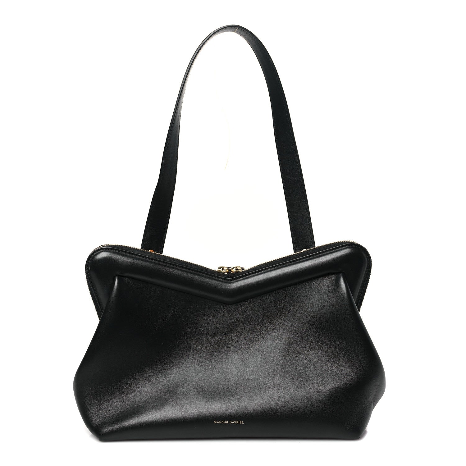 Mansur Gavriel Smooth Calfskin M Frame Bag Black Flamma 1 of 11