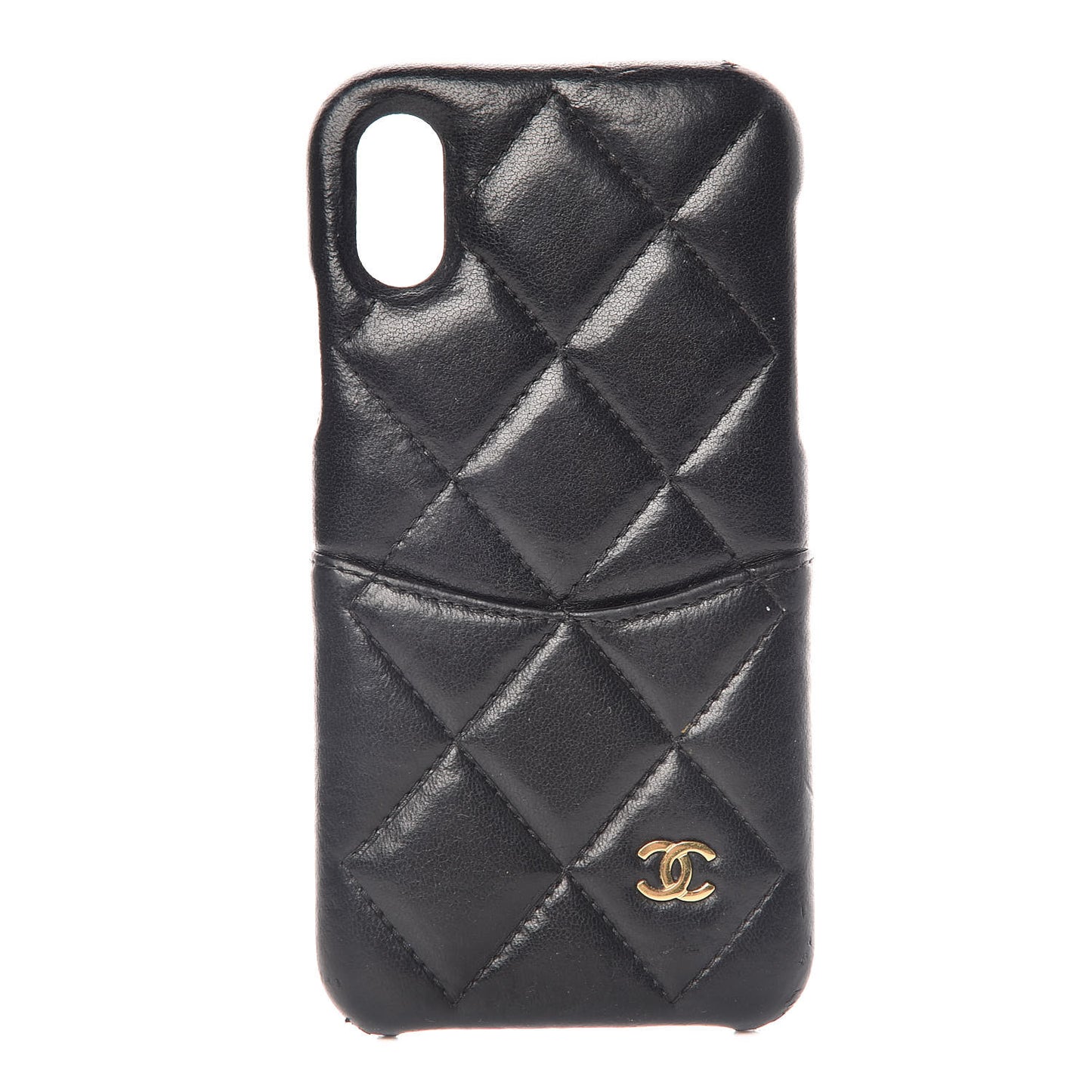 Lambskin Quilted iPhone X Case Black
