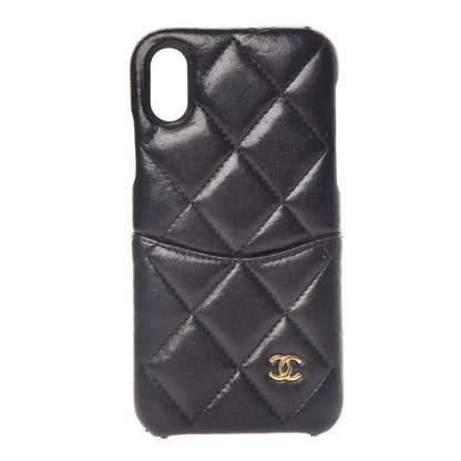 Chanel Lambskin Quilted iPhone X Case Black 1 of 15