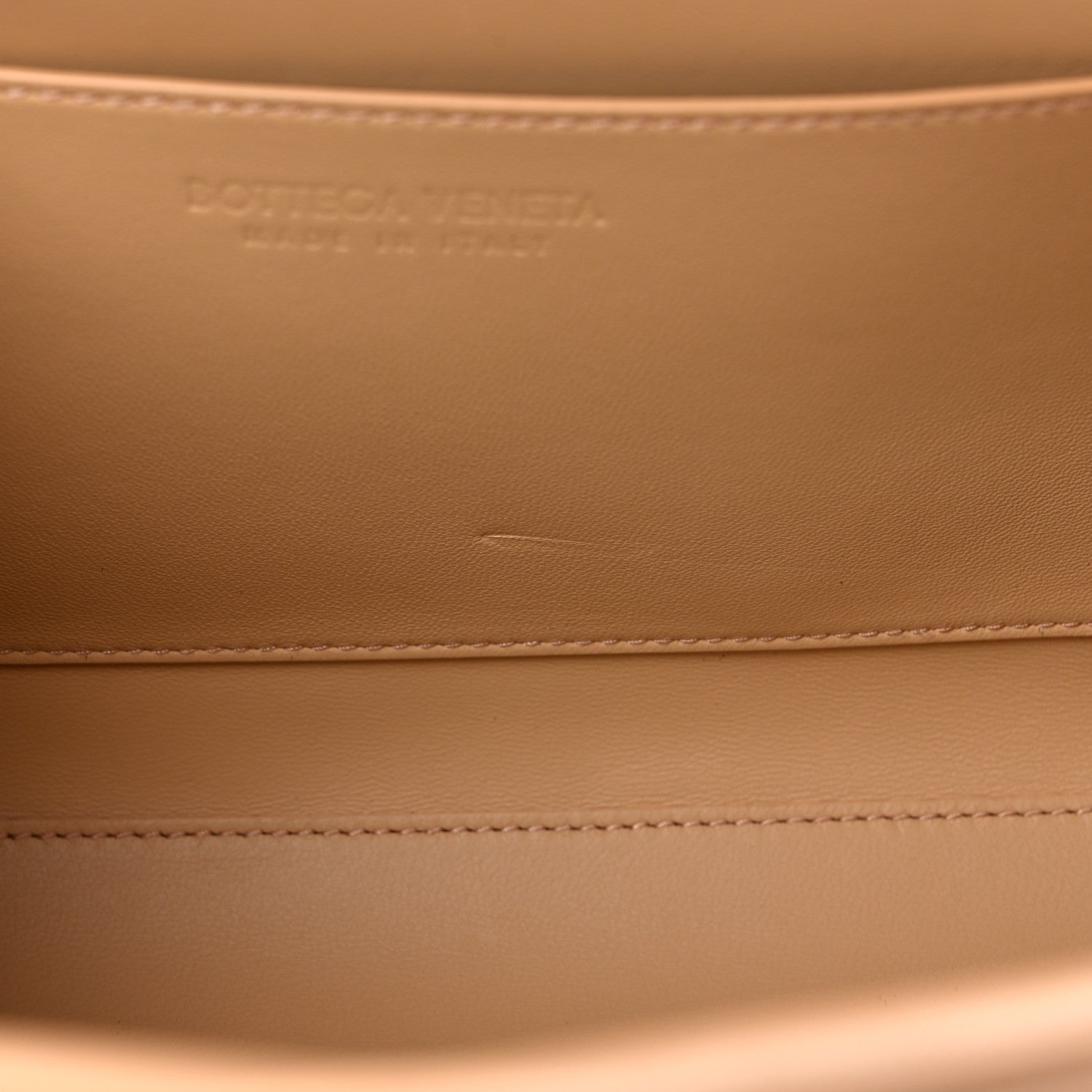 Bottega Veneta Calfskin Tip Clutch Almond 12 of 15