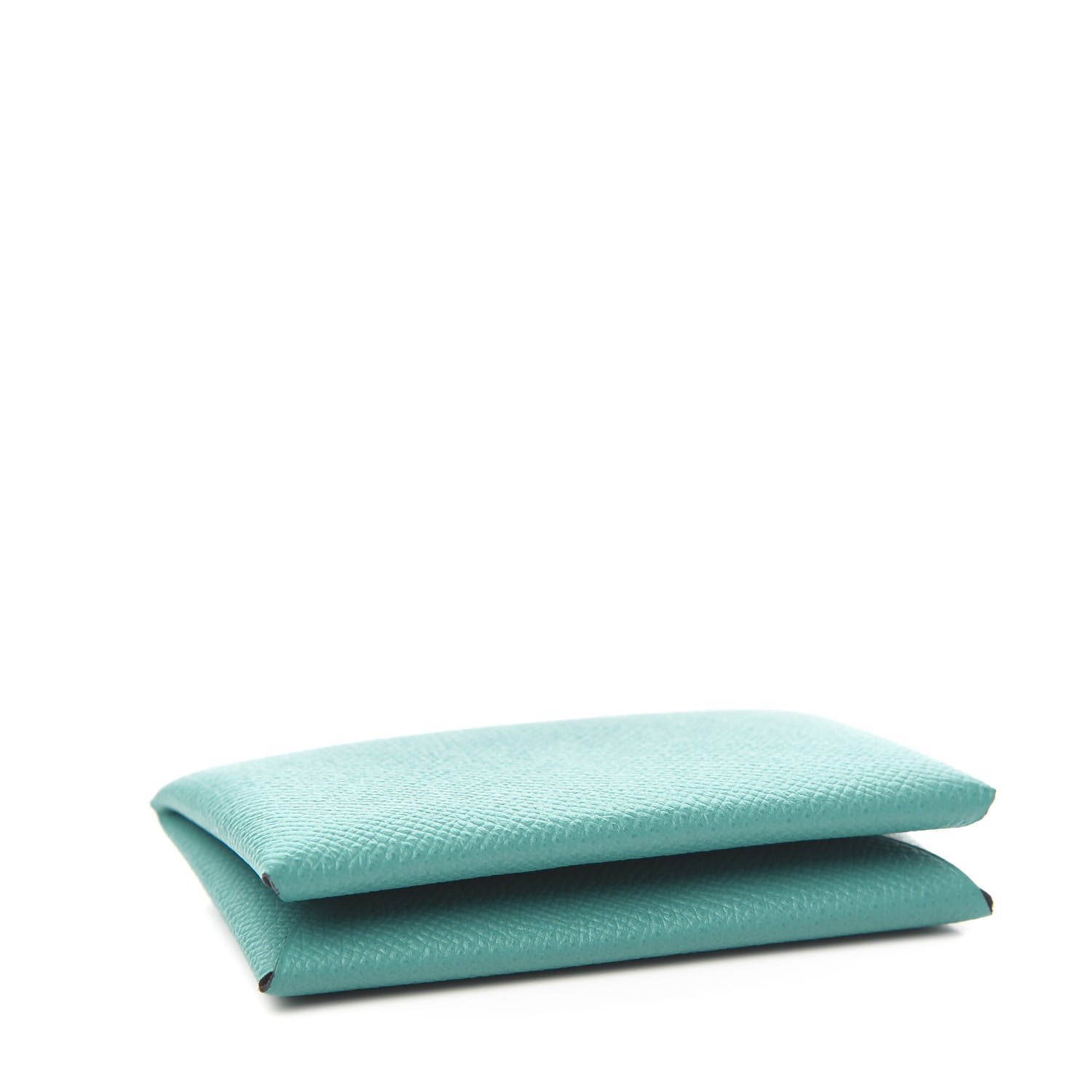 Hermes Epsom Calvi Card Case Bleu Paon 3 of 7