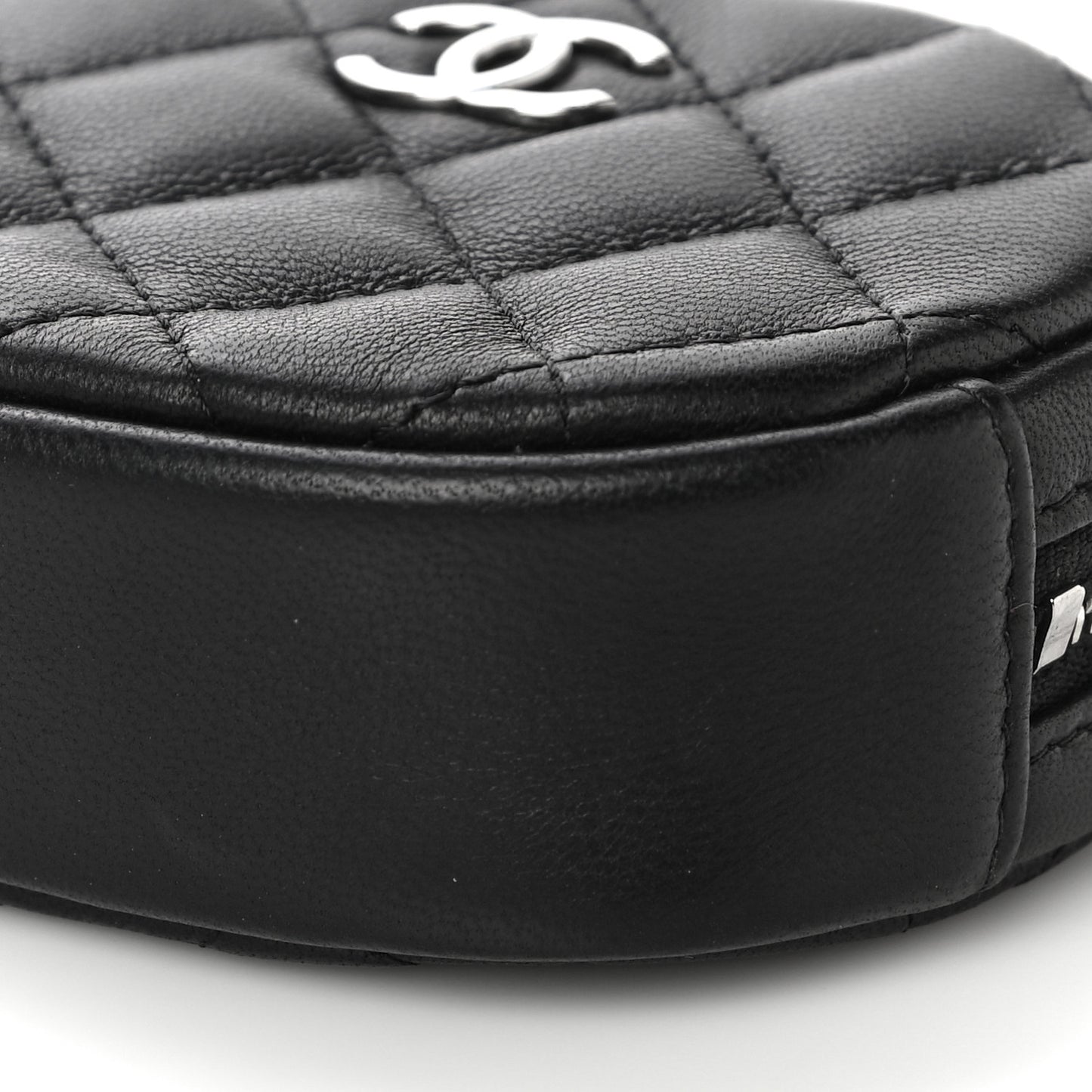 Lambskin Quilted Zip Around Classic Coin Purse Black