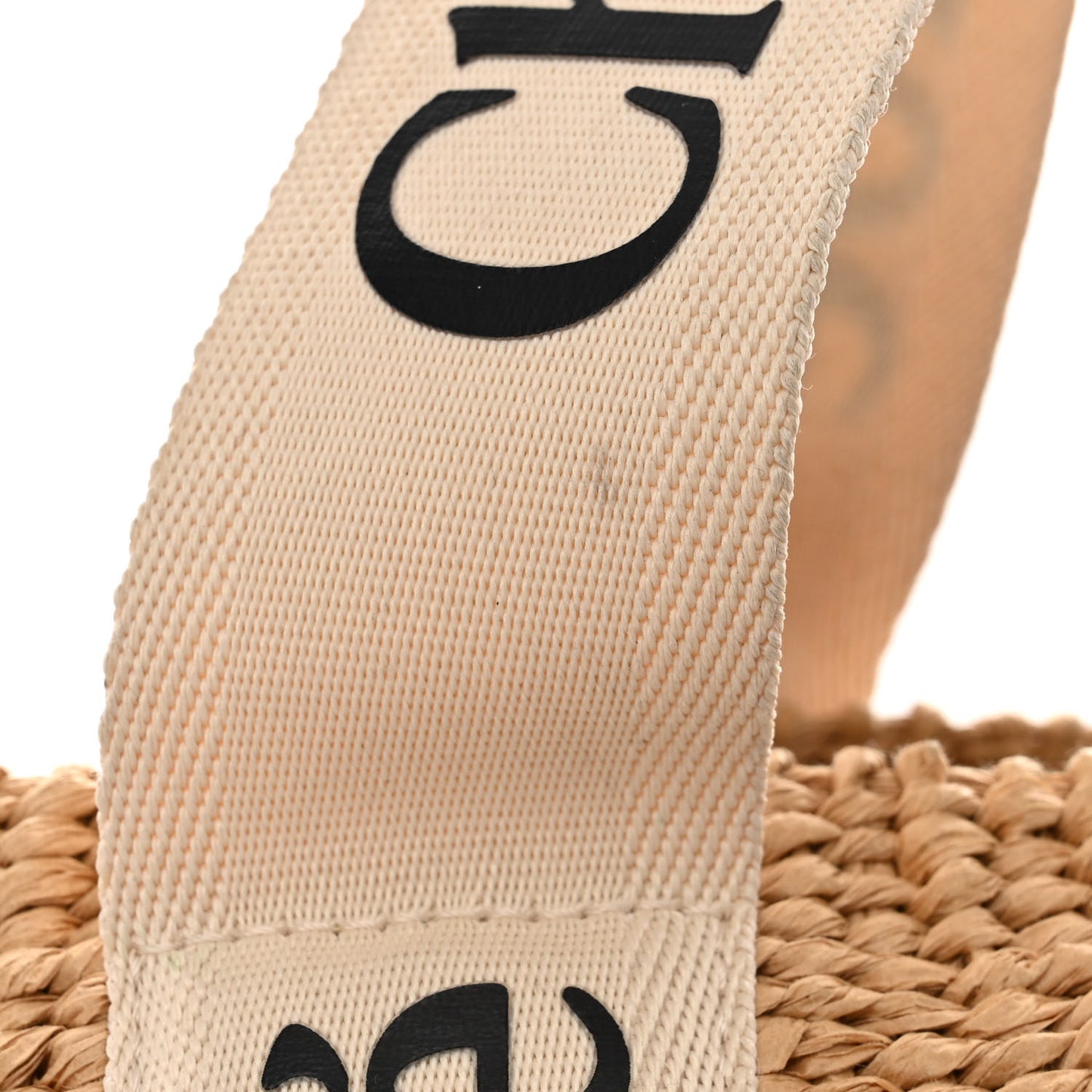Raffia Large Woody Tote White