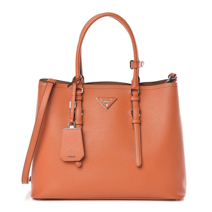 Prada Saffiano Cuir Medium Double Handle Tote Papaya 1 of 11