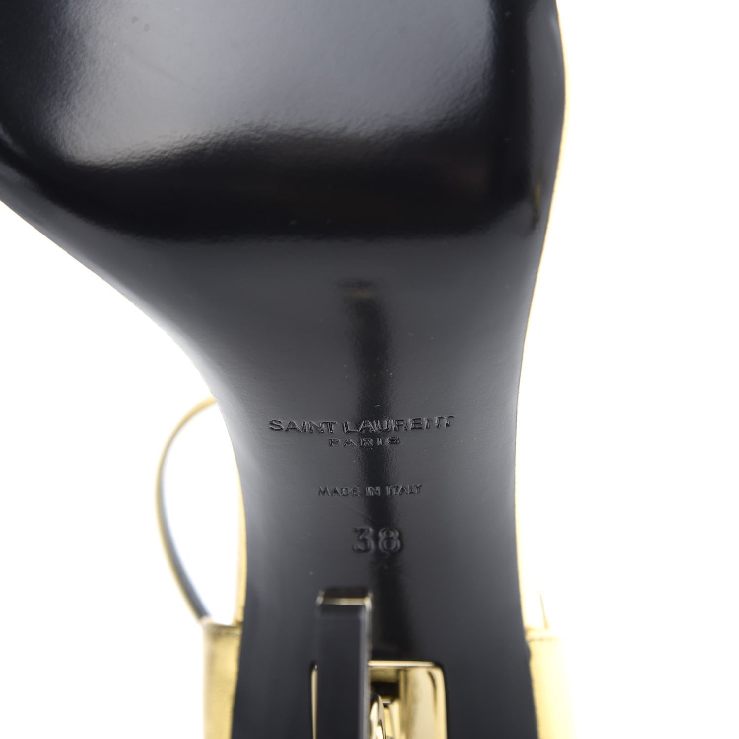Saint Laurent Calfskin Opyum Sandals 38 Oro 9 of 9