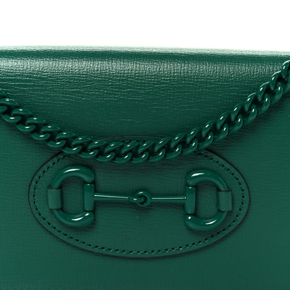 Gucci Azalea Calfskin Enamel Horsebit 1955 Wallet On Chain Emerald Green 15 of 19