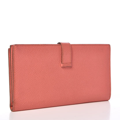 Hermes Epsom Bearn Gusset Wallet Flamingo 3 of 12