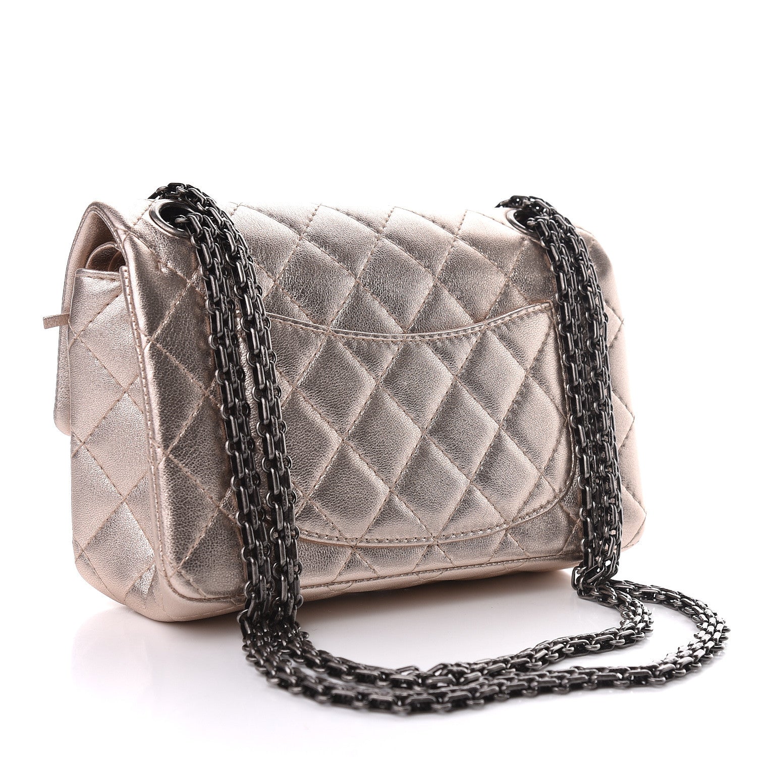 Chanel Metallic Calfskin Quilted 2.55 Reissue 224 Flap Light Pink 3 of 9