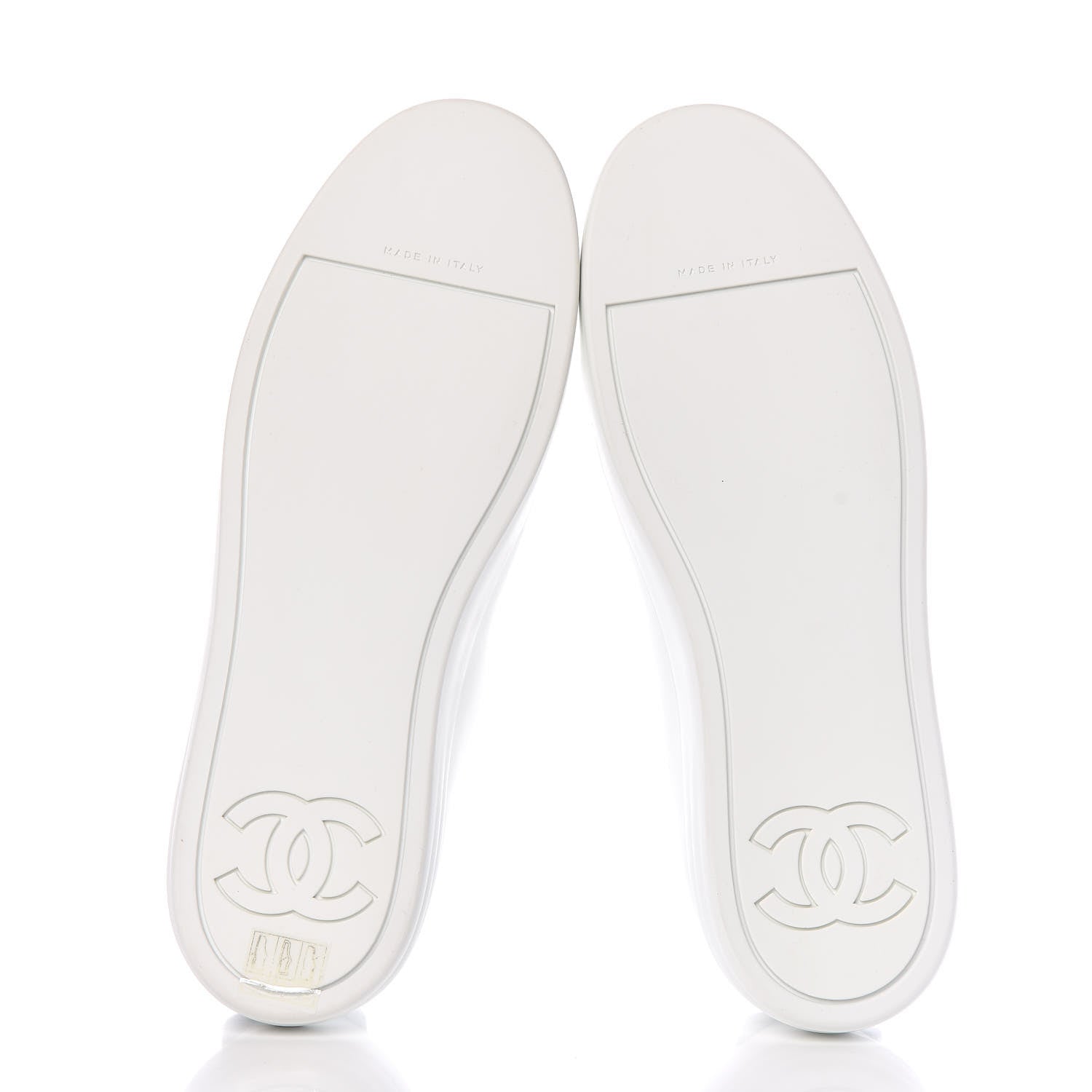 Chanel Calfskin Gum Womens CC Sneakers 39 White 5 of 9