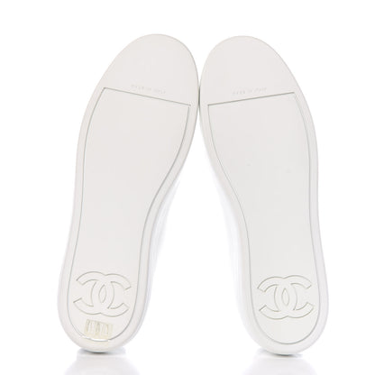Chanel Calfskin Gum Womens CC Sneakers 39 White 5 of 9