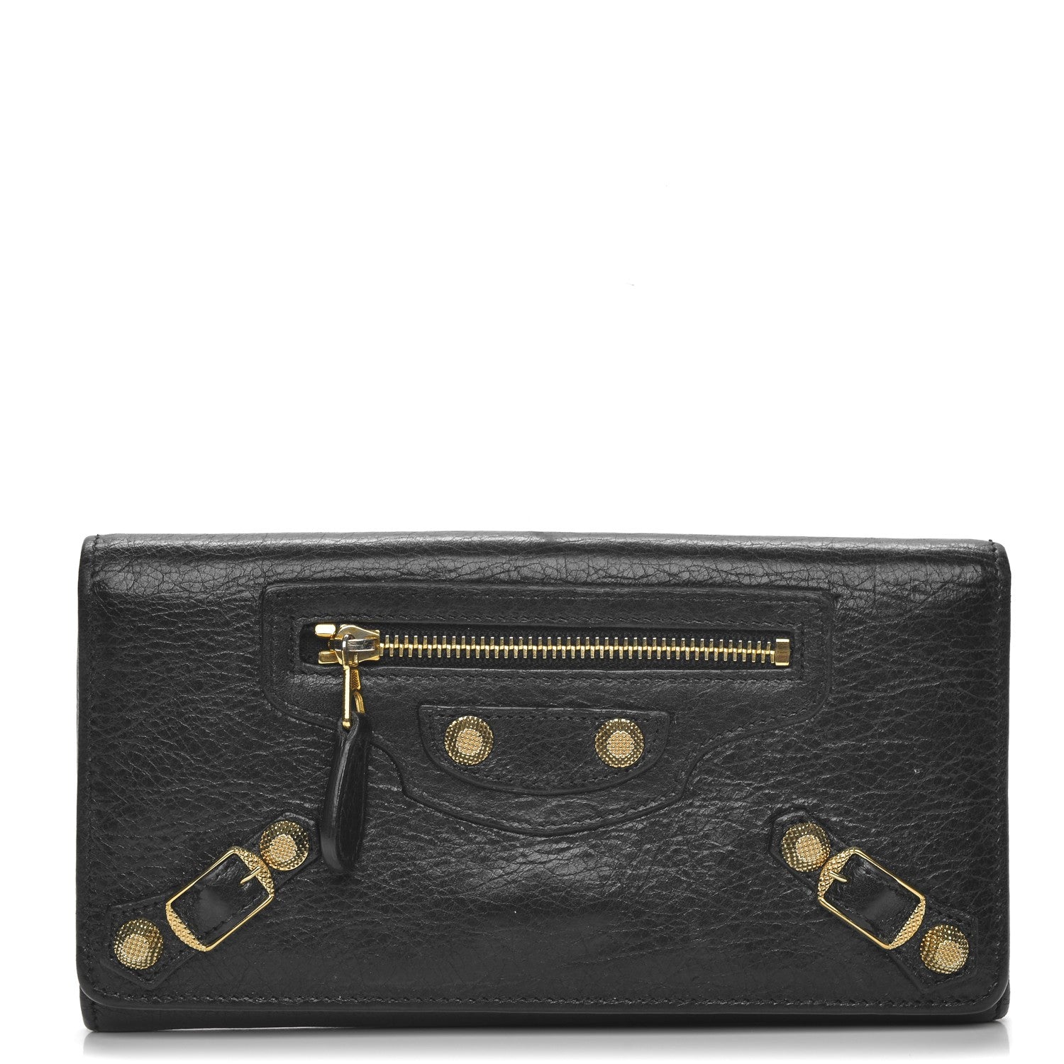 Balenciaga Agneau Giant 12 Gold Hardware Money Wallet Black 1 of 7