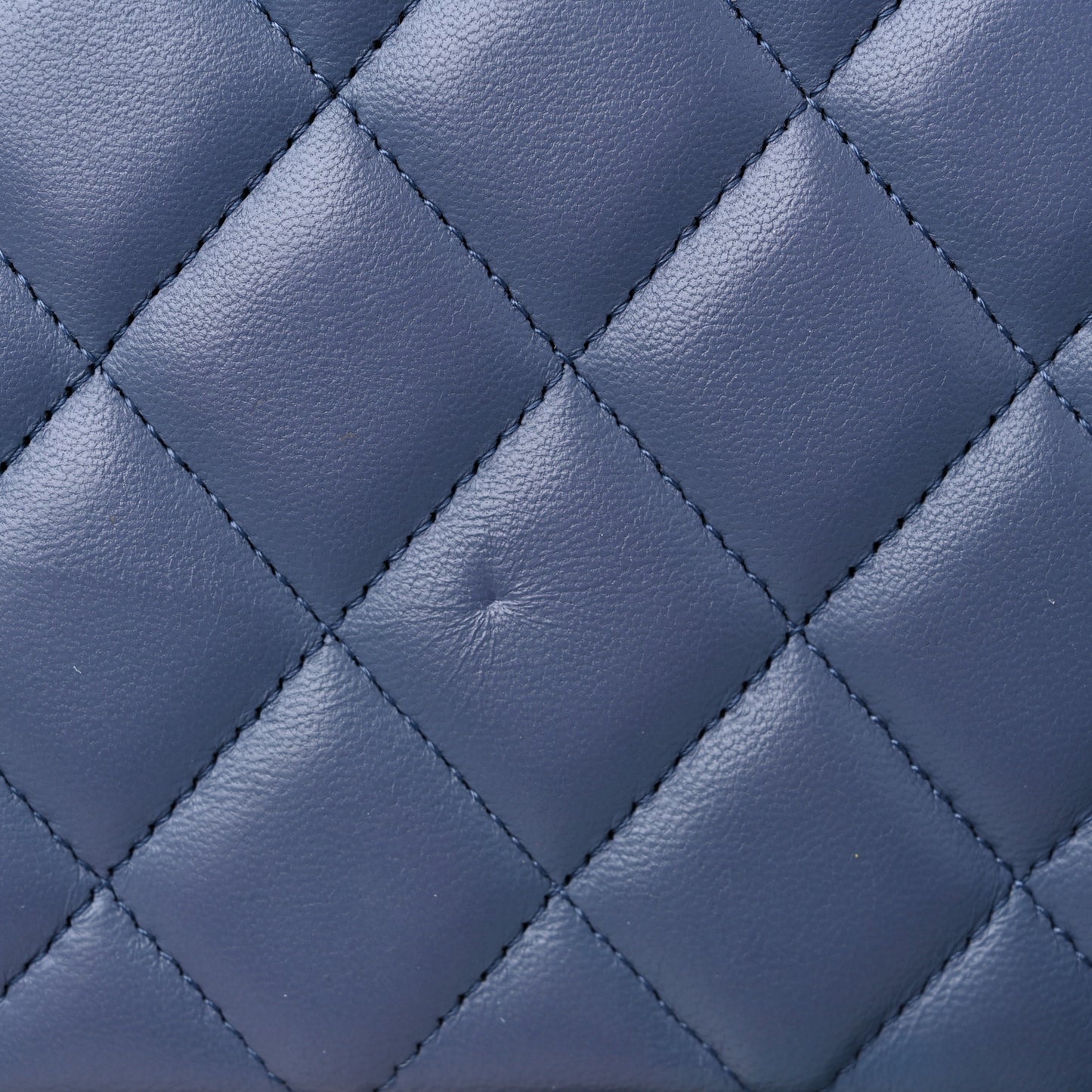 Lambskin Quilted Maxi Double Flap Blue
