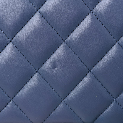Chanel Lambskin Quilted Maxi Double Flap Blue 20 of 21