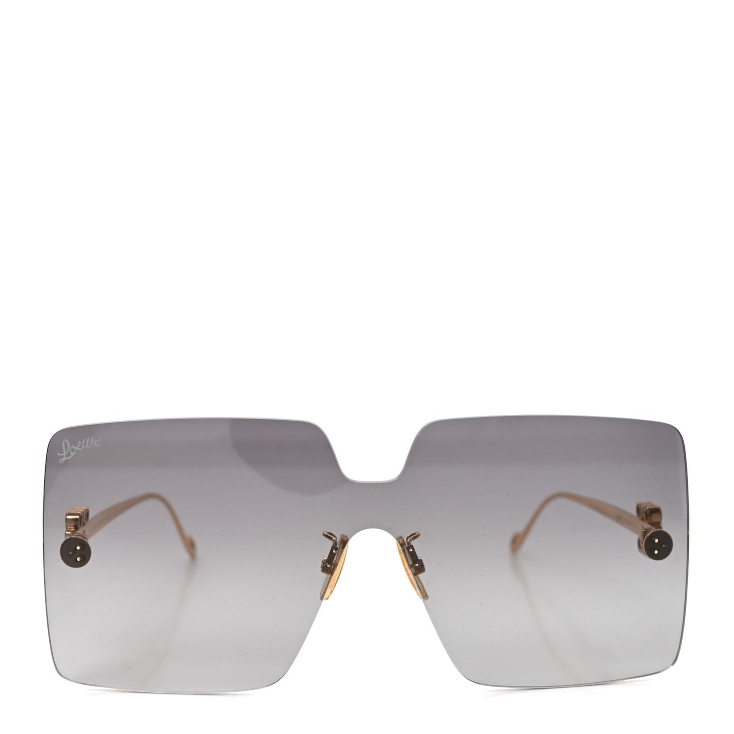 Metal Anagram Square Frame Sunglasses LW40082U Gold