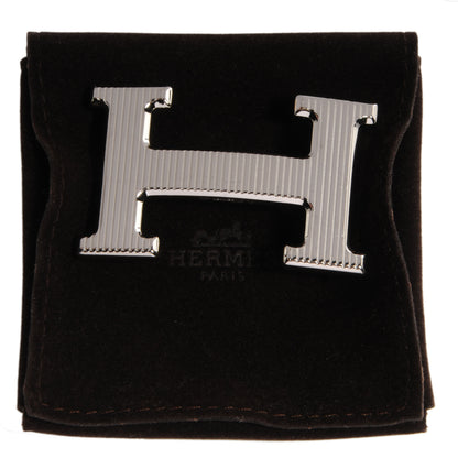 Hermes Palladium Ribbed 32mm H Belt Buckle 5 of 5