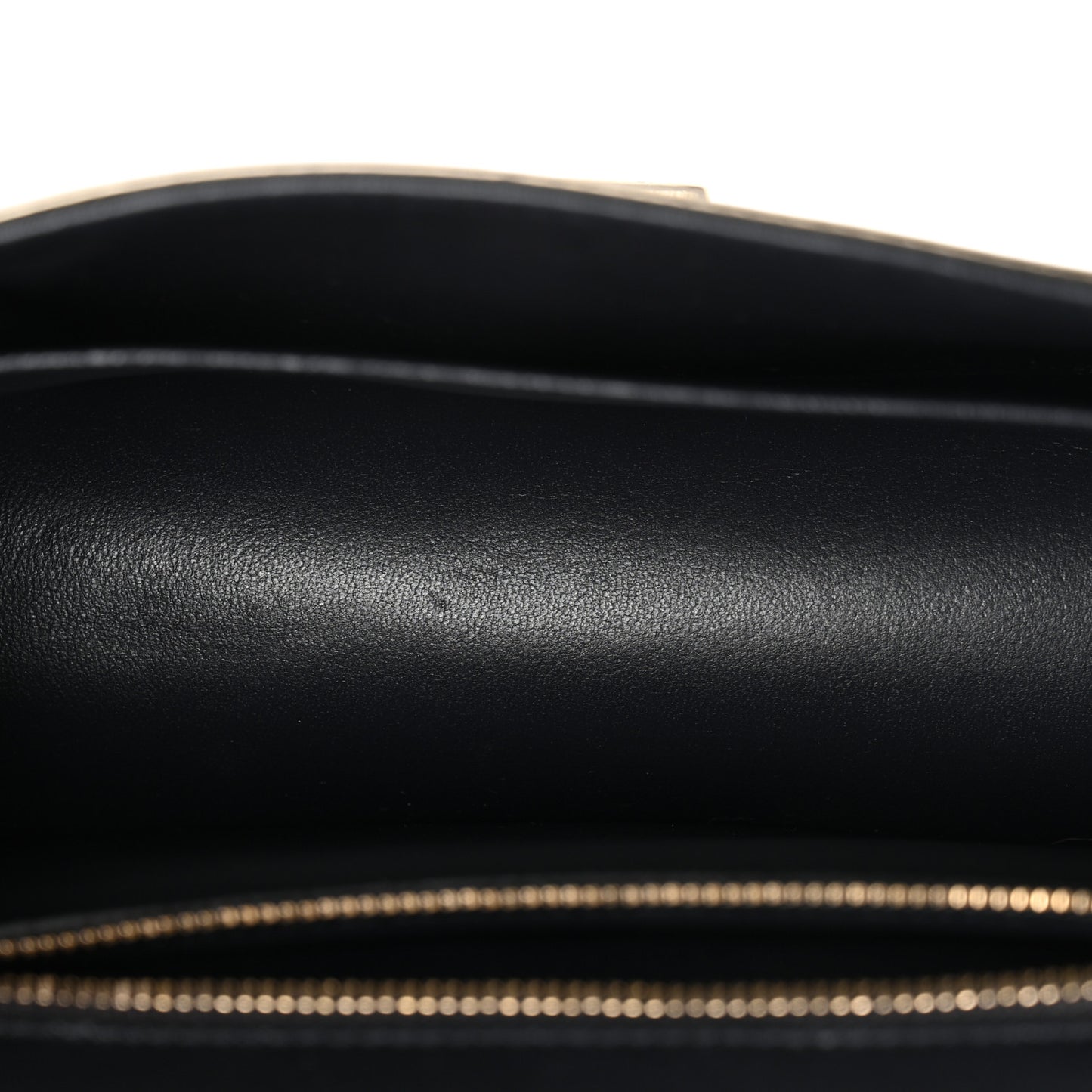 Metallic Patent Micro-Cannage Small Diorama Flap Bag Gold