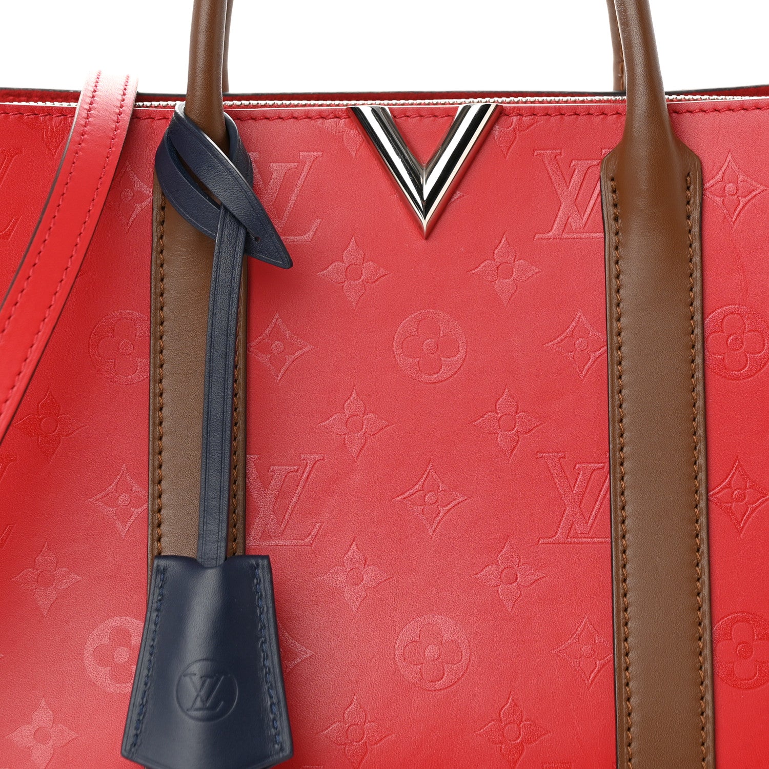 Louis Vuitton Monogram Cuir Plume Very Tote MM Rubis Noisette 7 of 10