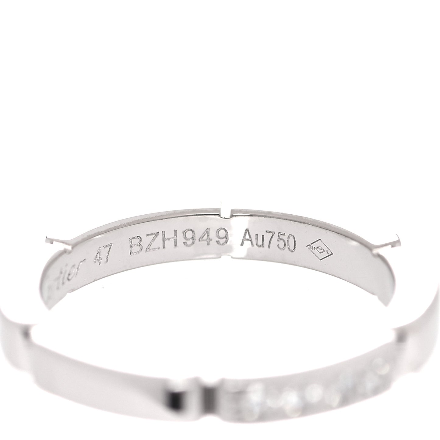 18K White Gold Diamond Maillon Panthere Wedding Band Ring 47 4