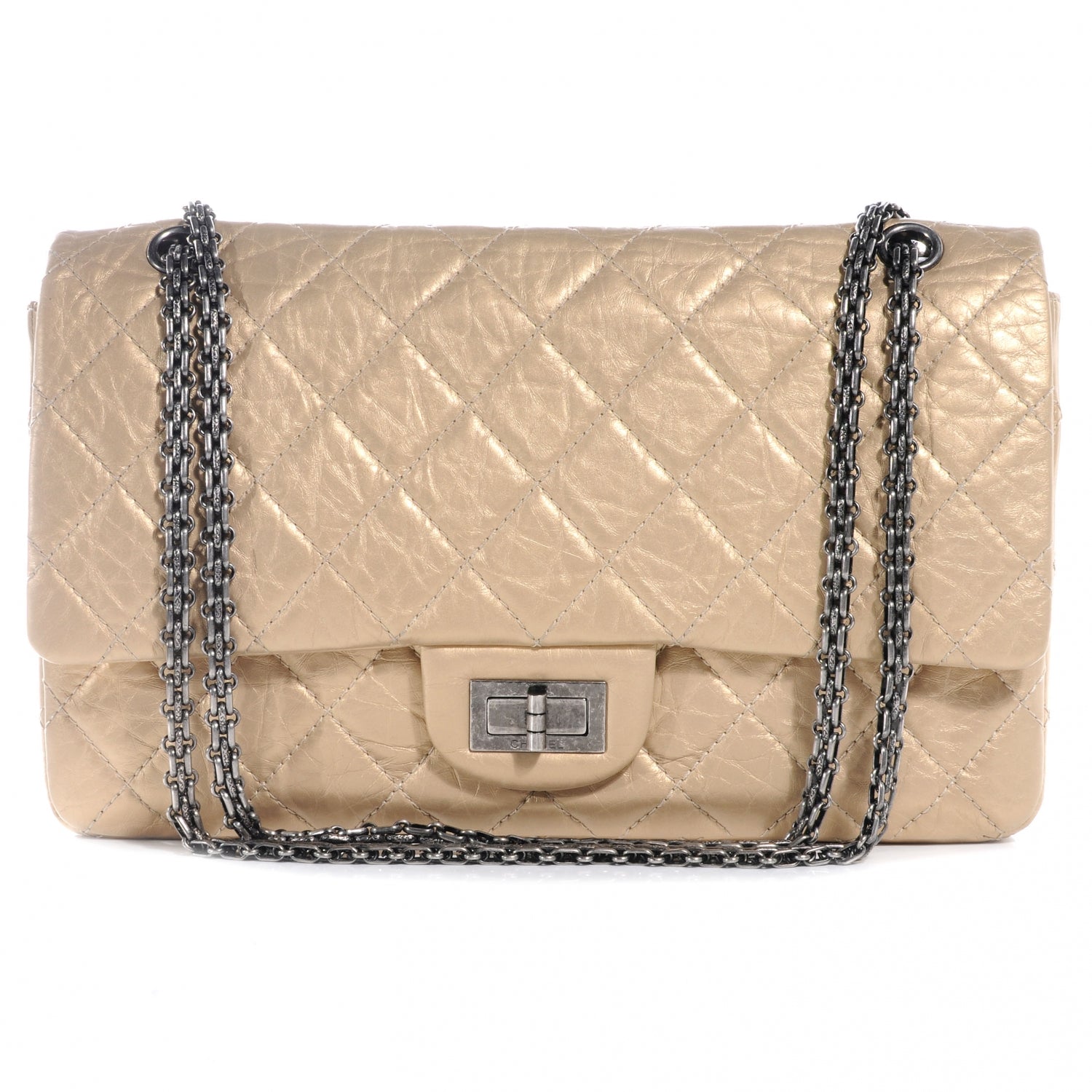 Chanel Aged Calfskin 2.55 Reissue 227 Flap Pale Gold 1 of 9