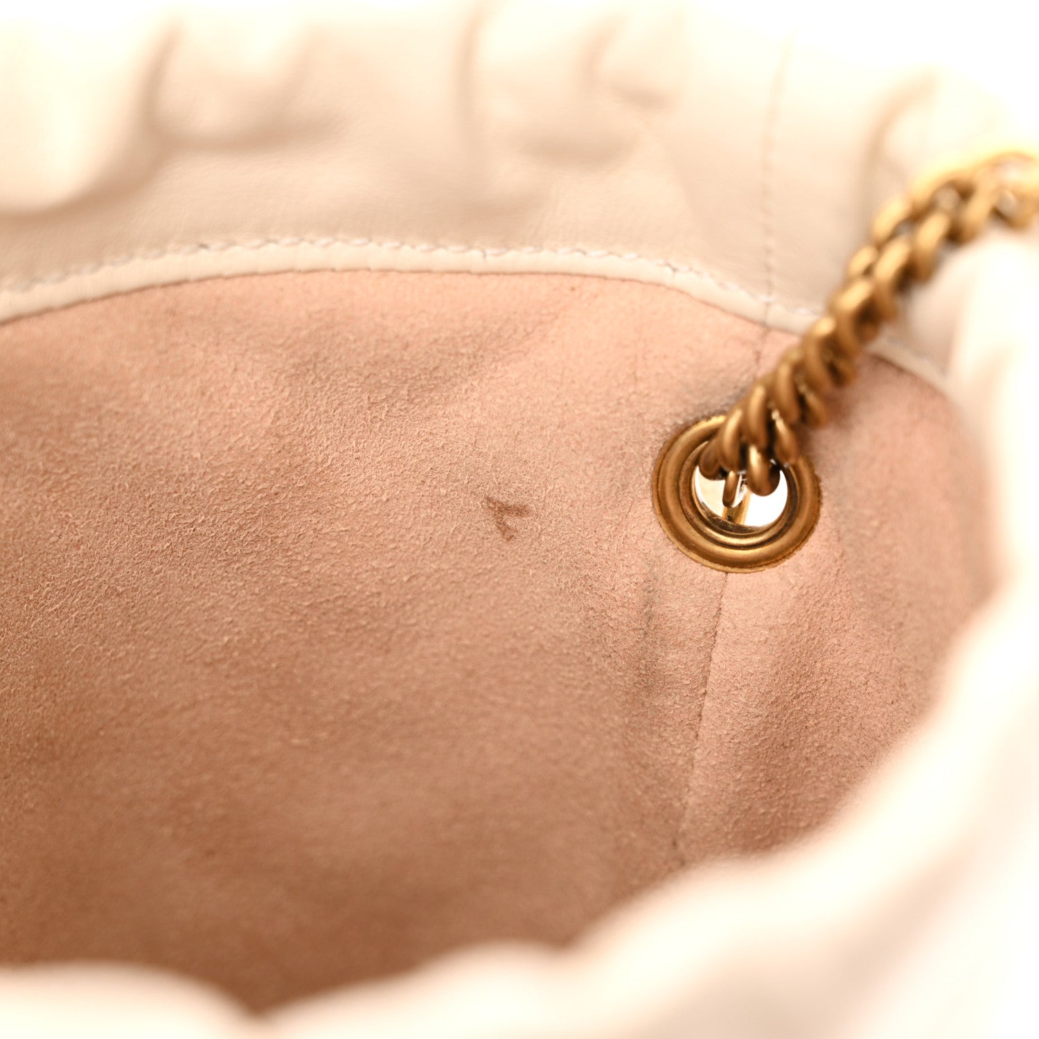 Gucci Calfskin Matelasse Mini GG Marmont 2.0 Bucket Bag White 12 of 14