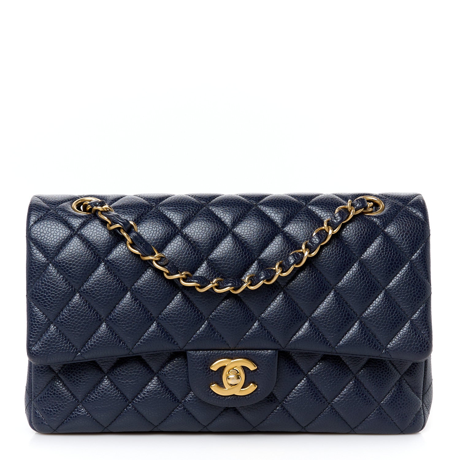 Chanel Caviar Quilted Medium Double Flap Navy 1 of 11