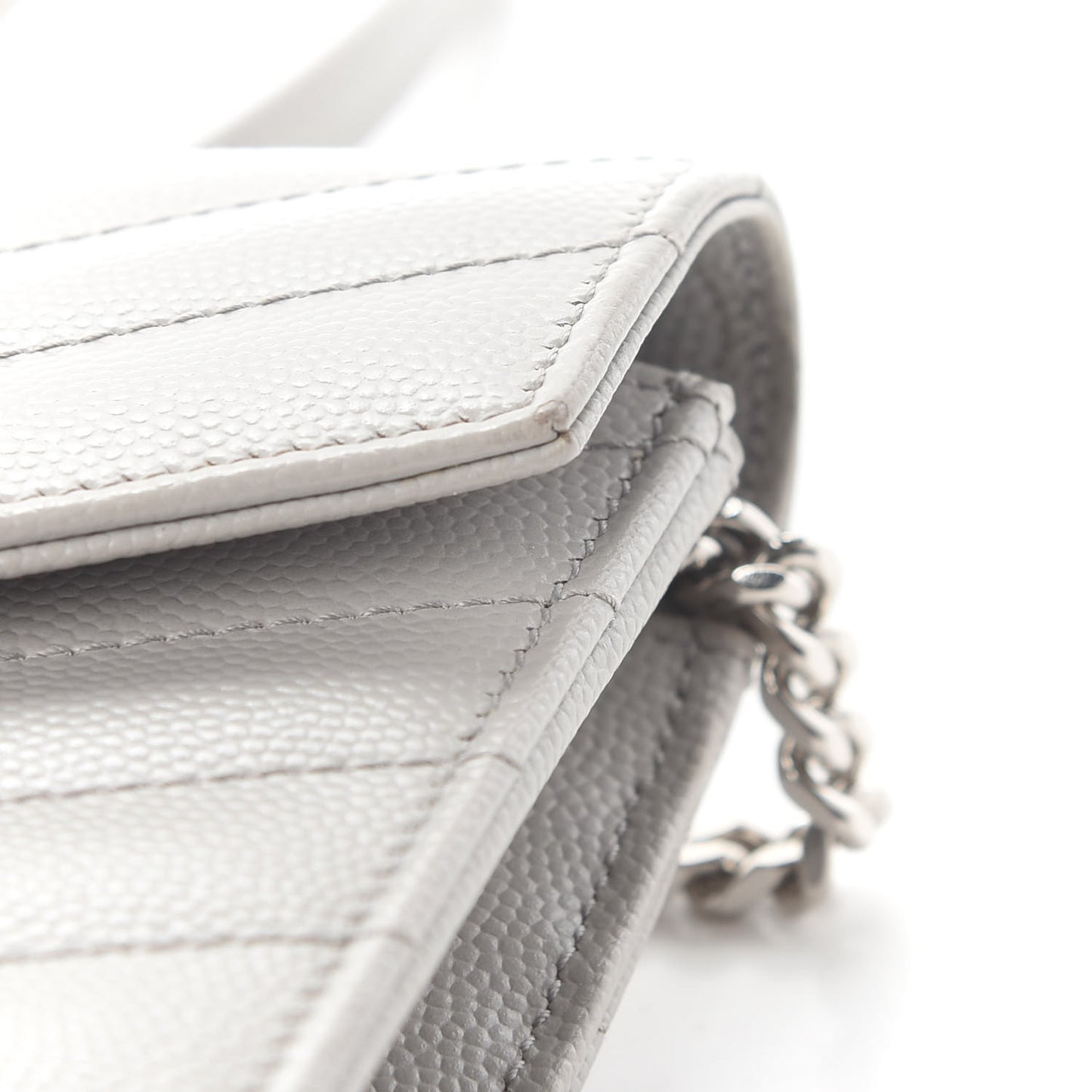 Grain De Poudre Matelasse Chevron Monogram Envelope Chain Wallet Souris