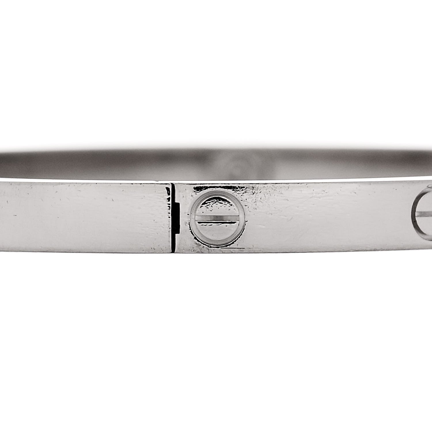 Cartier 18K White Gold Small LOVE Bracelet 15 4 of 8