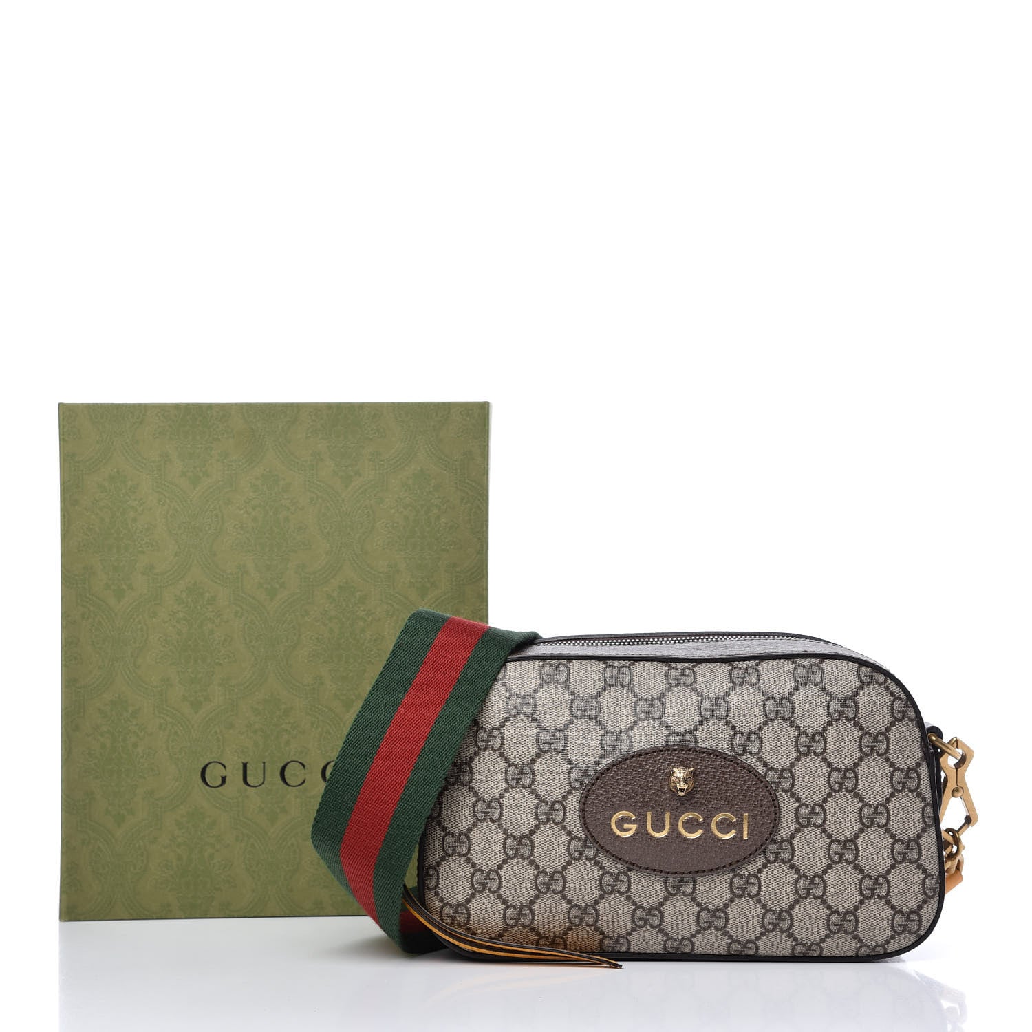 Gucci GG Supreme Monogram Web Neo Vintage Shoulder Bag Beige New Acero Crop 11 of 11