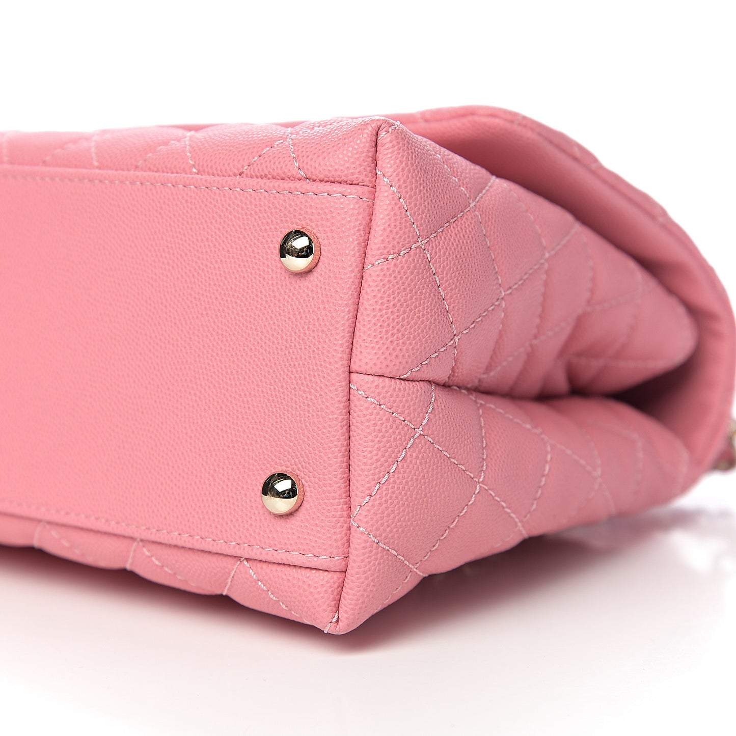 Caviar Quilted Small Coco Handle Flap Light Pink