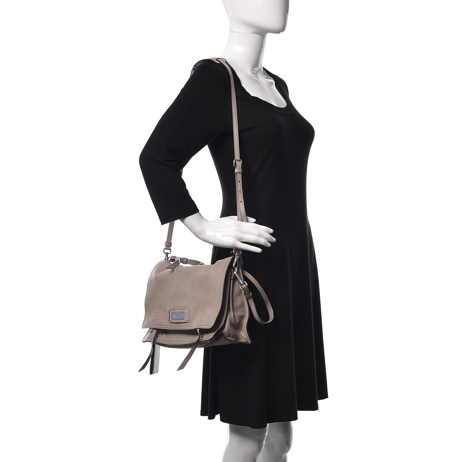 Prada Glace Calf Etiquette Flap Pomice Astrale 2 of 12