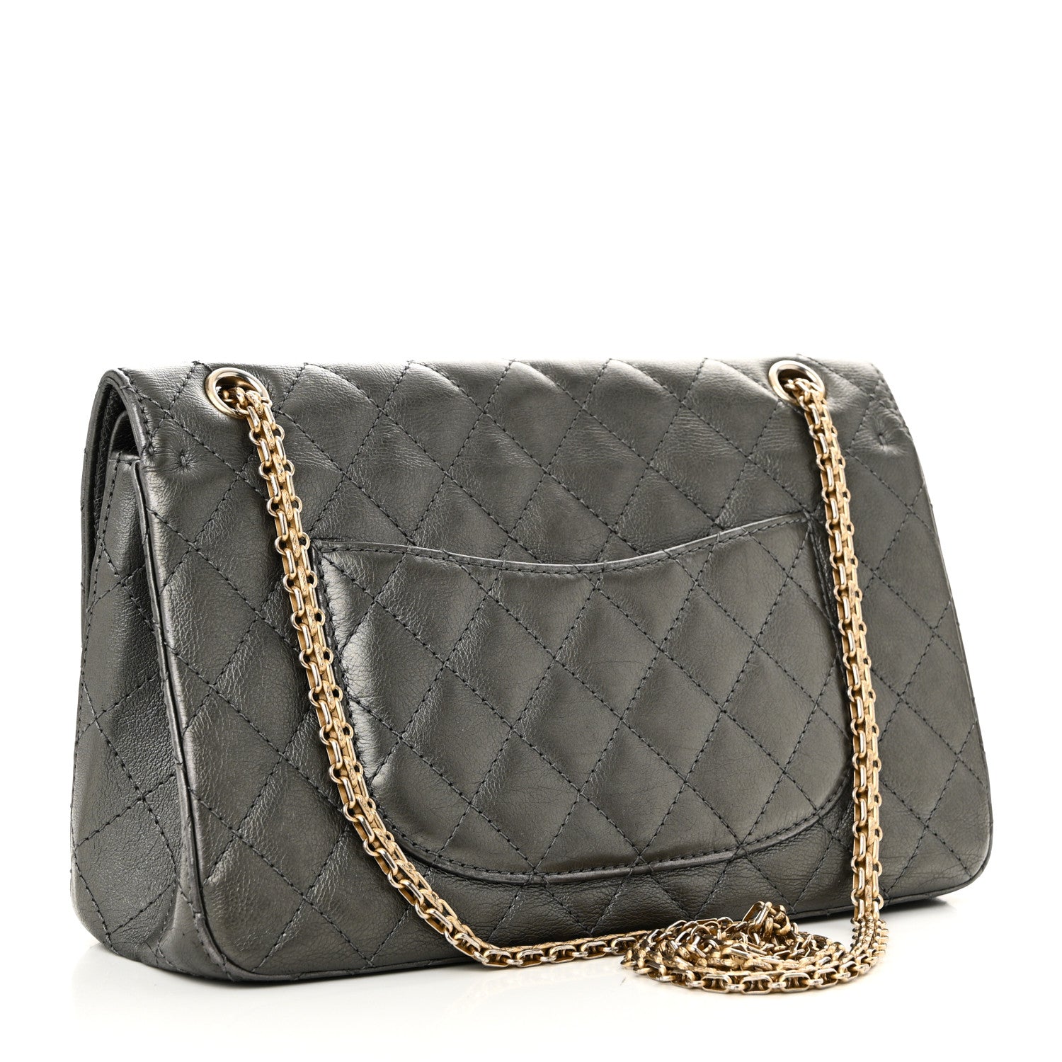 Chanel Metallic Aged Calfskin Quilted 2.55 Reissue 226 Flap Dark Grey 3 of 10