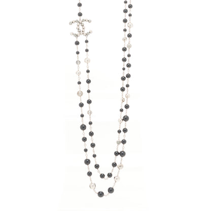 Chanel Pearl Beaded CC Long Necklace Black 1 of 5