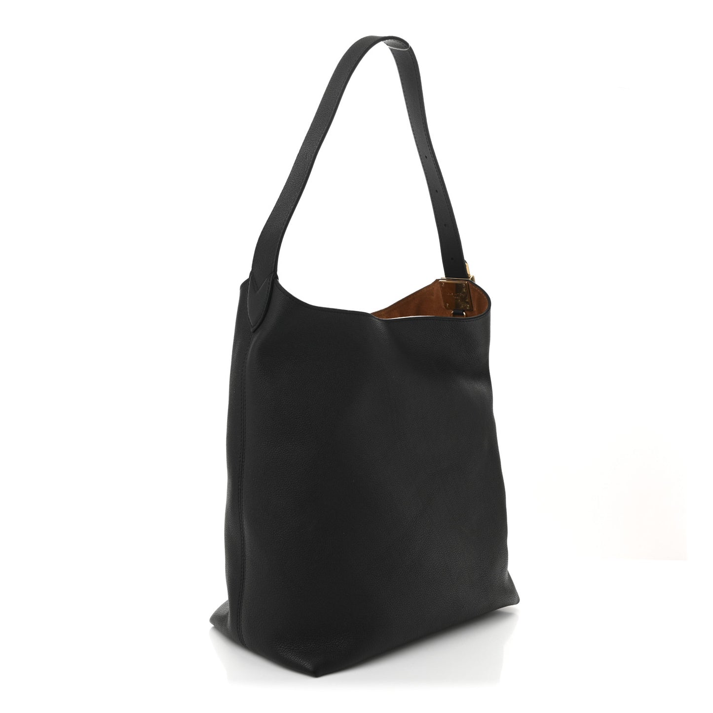 Grained Calfskin Low Key Hobo MM Black