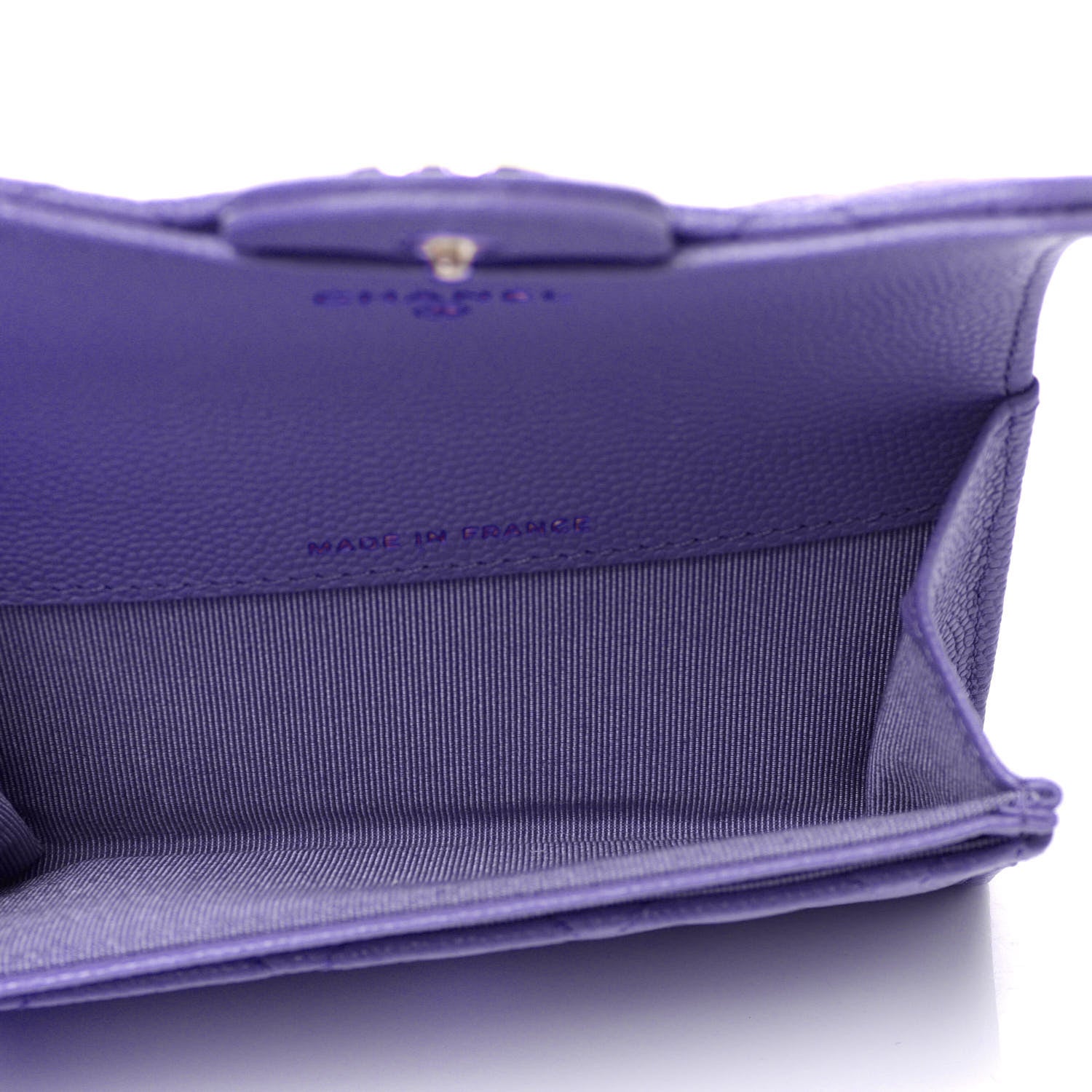 Chanel Caviar Quilted Flap Card Holder Wallet Purple 5 of 12