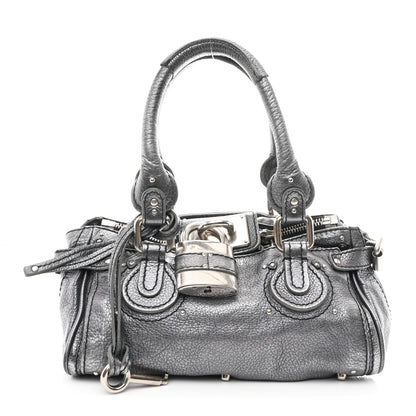 Chloe Metallic Calfskin Medium Paddington Satchel Grey 1 of 10