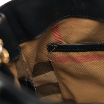 Burberry Calfskin House Check Small Banner Tote Black 14 of 20