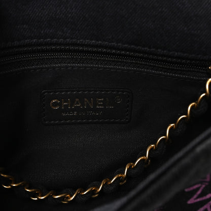 Chanel Denim Quilted Denim Mood Mini Rectangular Flap Black Multicolor 6 of 10