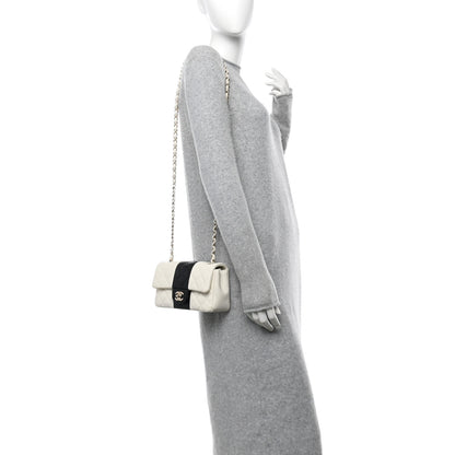 Chanel Lambskin Quilted Mini Rectangular Flap White Black 2 of 10