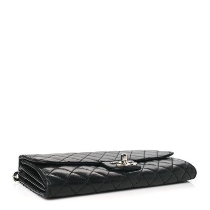 Chanel Lambskin Quilted Clutch with Chain Flap Black 4 of 13