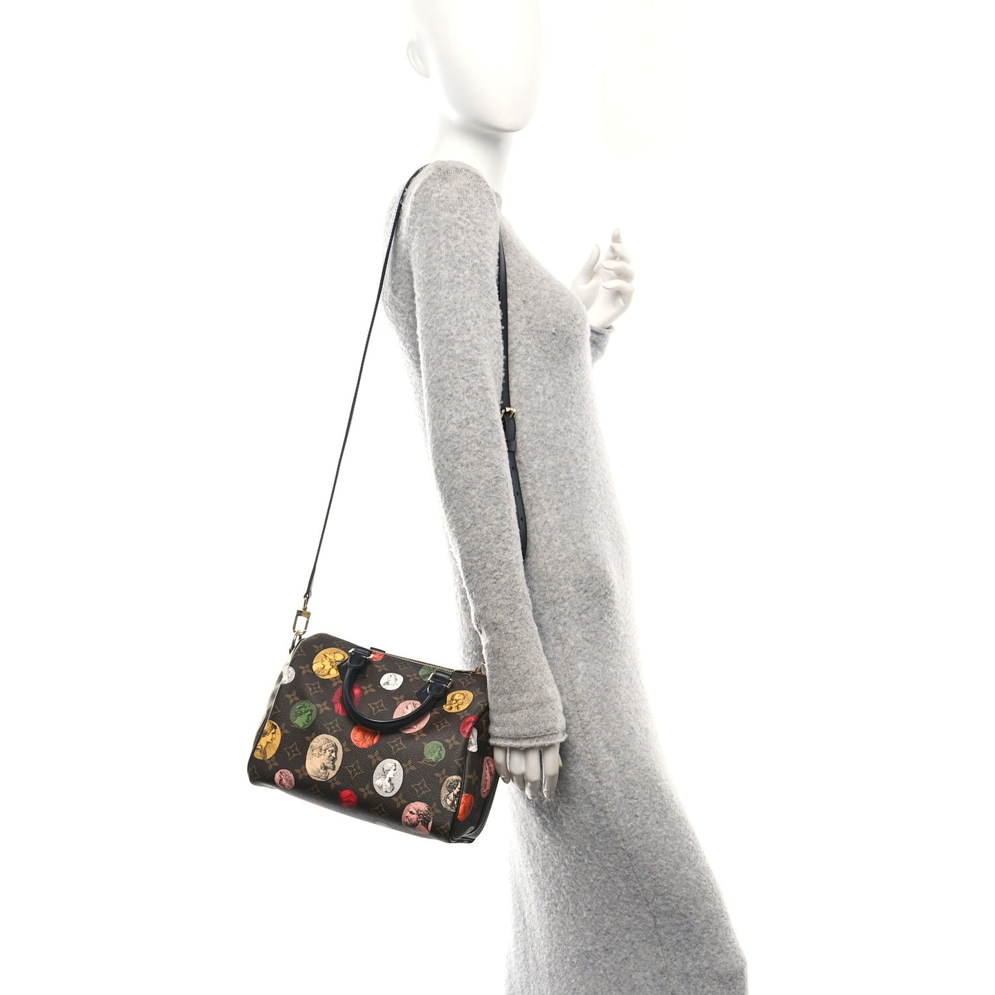x FORNASETTI Monogram Cameo Speedy Bandouliere 25