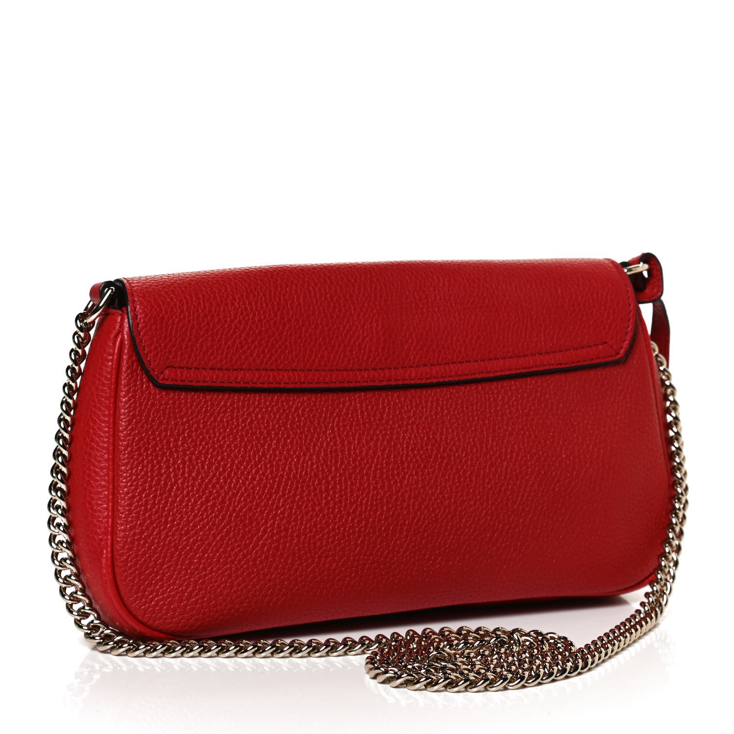 Gucci Pebbled Calfskin Medium Soho Flap Crossbody Vibrant Red 2 of 10